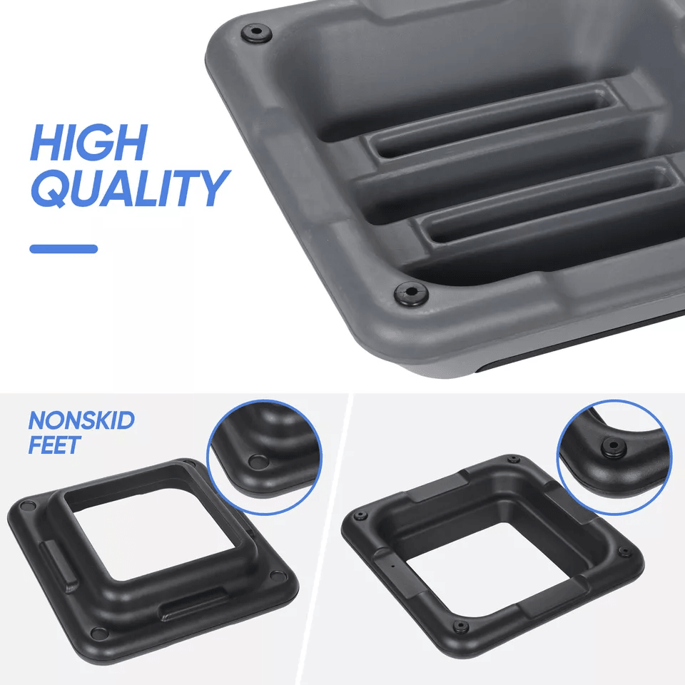 Adjustable Aerobic Stepper Exercise Workout Step Platform With Riser Grey HighDensity SlipResistant 6