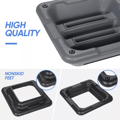 Adjustable Aerobic Stepper Exercise Workout Step Platform With Riser Grey HighDensity SlipResistant 6