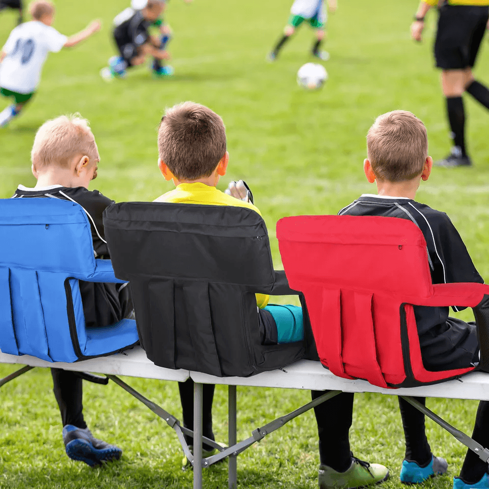 Portable Wide Stadium Seat With Reclining Back Cushion Bleachers Chair For Outdoor Sports Events 5