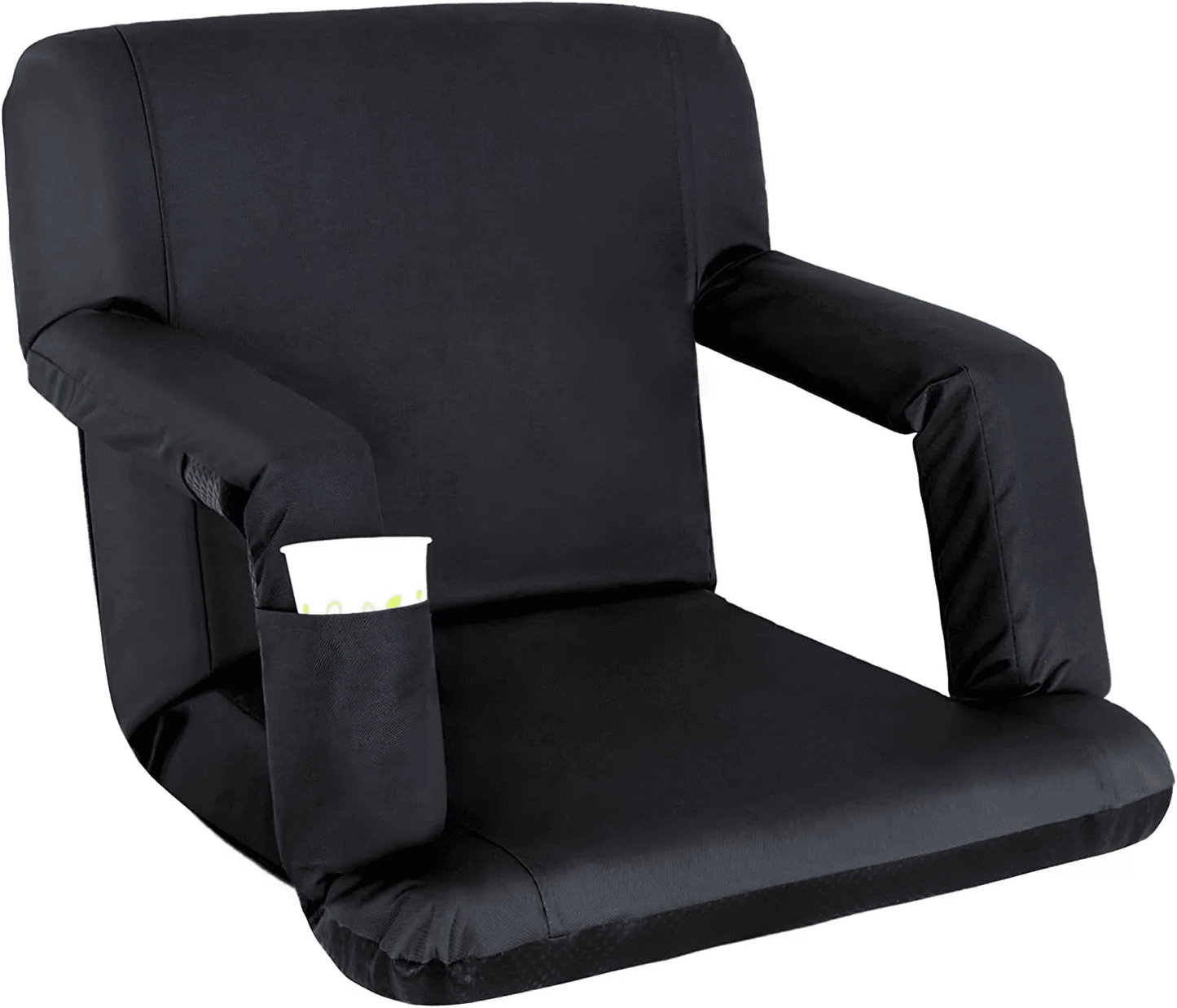 Portable Wide Stadium Seat with Reclining Back Cushion, Bleachers Chair for Outdoor Sports Events