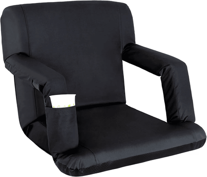 Portable Wide Stadium Seat with Reclining Back Cushion, Bleachers Chair for Outdoor Sports Events