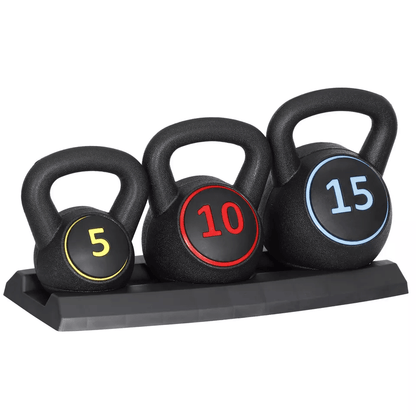 Kettlebell Set with Storage Rack, Weights for Home Gym Strength Training & Full-Body Workouts