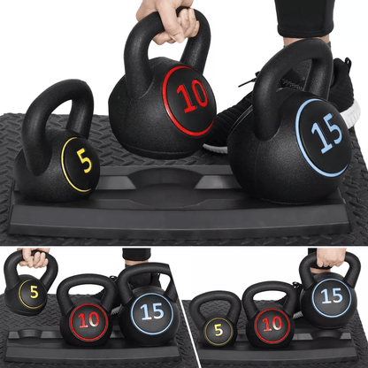 Kettlebell Set With Storage Rack Weights For Home Gym Strength Training  FullBody Workouts 6