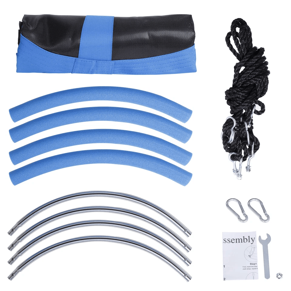 Blue Saucer Tree Swing Set For Kids Outdoor Flying Swing Seat With Hanging Ropes Adjustable Rope He 6