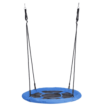 Blue Saucer Tree Swing Set For Kids Outdoor Flying Swing Seat With Hanging Ropes Adjustable Rope He 13