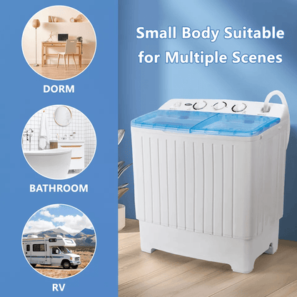 Portable Washing Machine Twin Tub Compact Washer  Spinner Combo Ideal For Apartments Dorms RVs 1