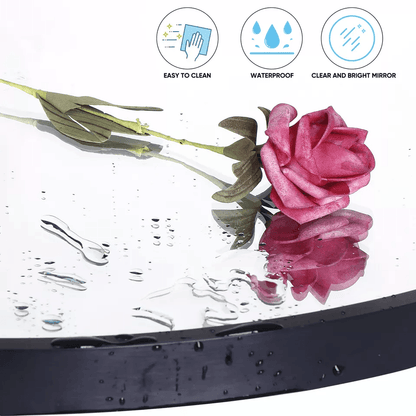 Wall Mounted Round Mirror Black Frame Stylish Bathroom Mirror With Durable Metal Frame For Home Dec