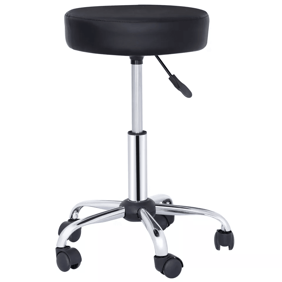 Hydraulic Rolling Stool Swivel Salon Chair Adjustable Height Black Office  Tattoo Stool With Wheels 6