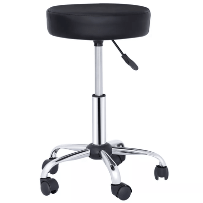 Hydraulic Rolling Stool Swivel Salon Chair Adjustable Height Black Office  Tattoo Stool With Wheels 6