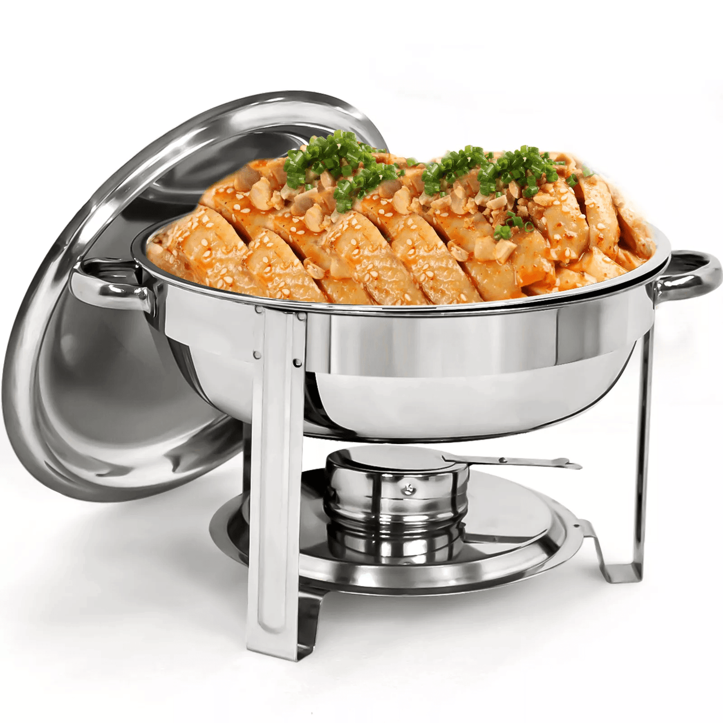 Round Chafing Dish Buffet Set Stainless Steel Catering Food Warmer For Parties  Events 1