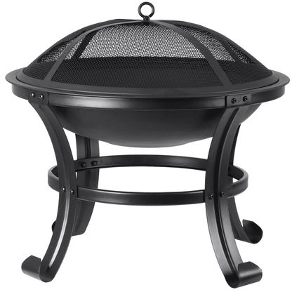 HeavyDuty Outdoor Wood Burning Fire Pit With Mesh Cover Ideal For Backyard BBQ Patio Heating Garden 17