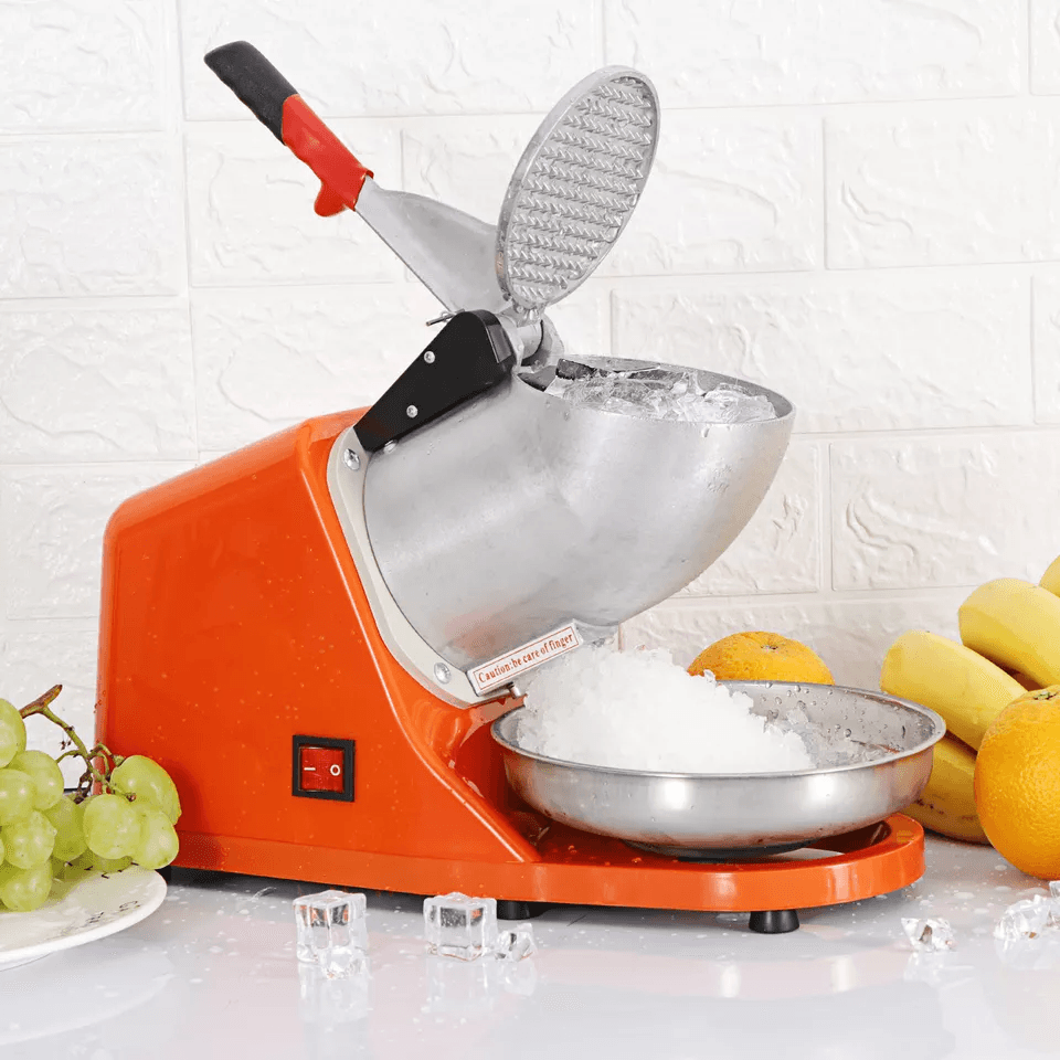 Electric Ice Shaver Snow Cone Maker Machine Orange Commercial  Home Use 3