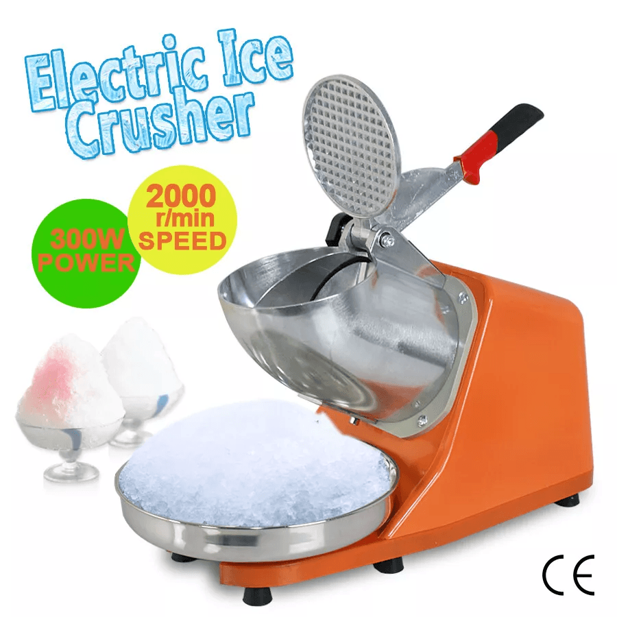Electric Ice Shaver Snow Cone Maker Machine Orange Commercial  Home Use 1