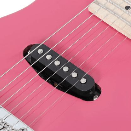 Pink Kids Electric Guitar Set With Amp Gig Bag Strap  Picks Beginners Starter Kit For Young Musicia 2