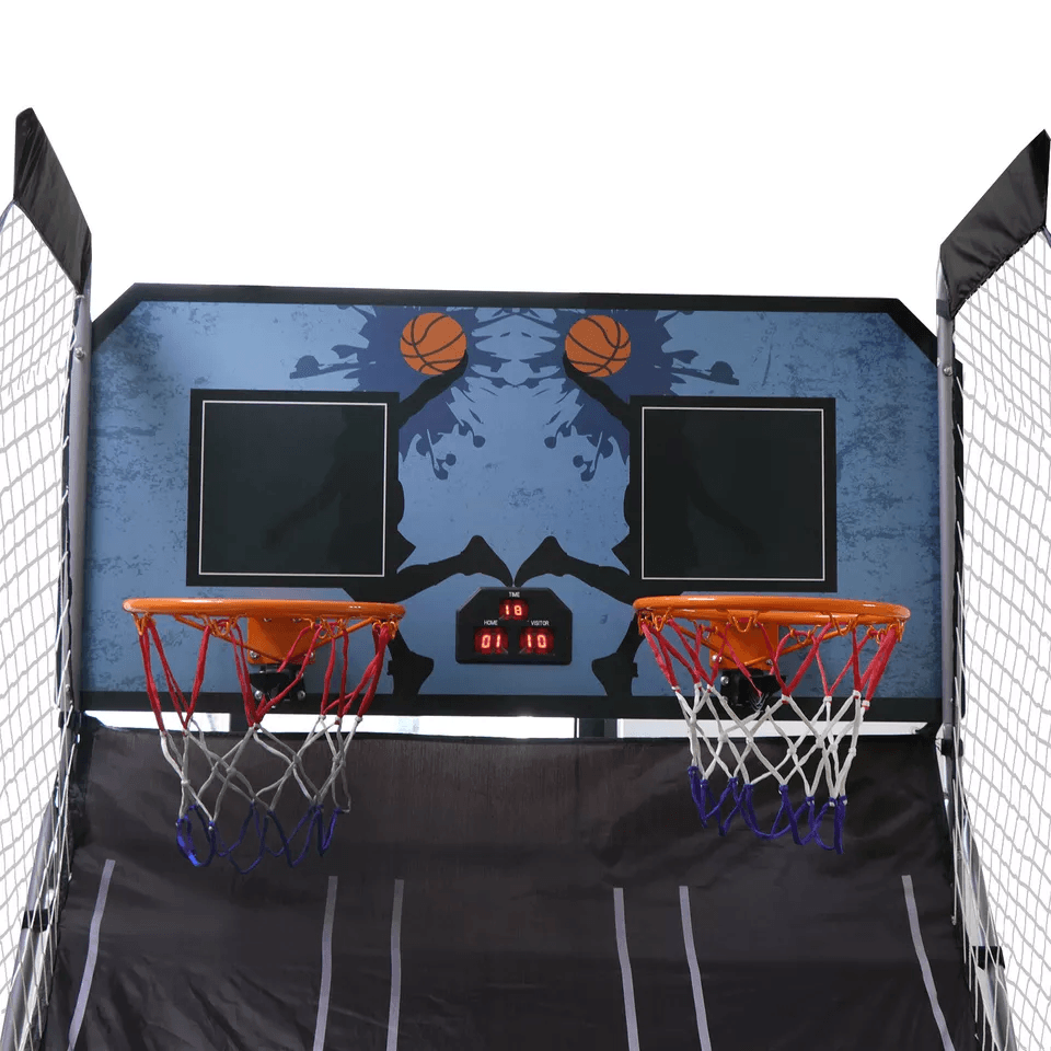 Foldable Indoor Basketball Arcade Game Double Shot 2 Player With Electronic Scoreboard  4 Balls 6