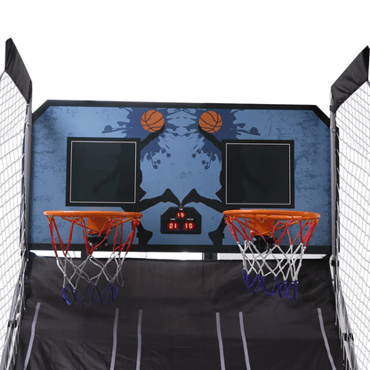 Foldable Indoor Basketball Arcade Game Double Shot 2 Player With Electronic Scoreboard  4 Balls 6