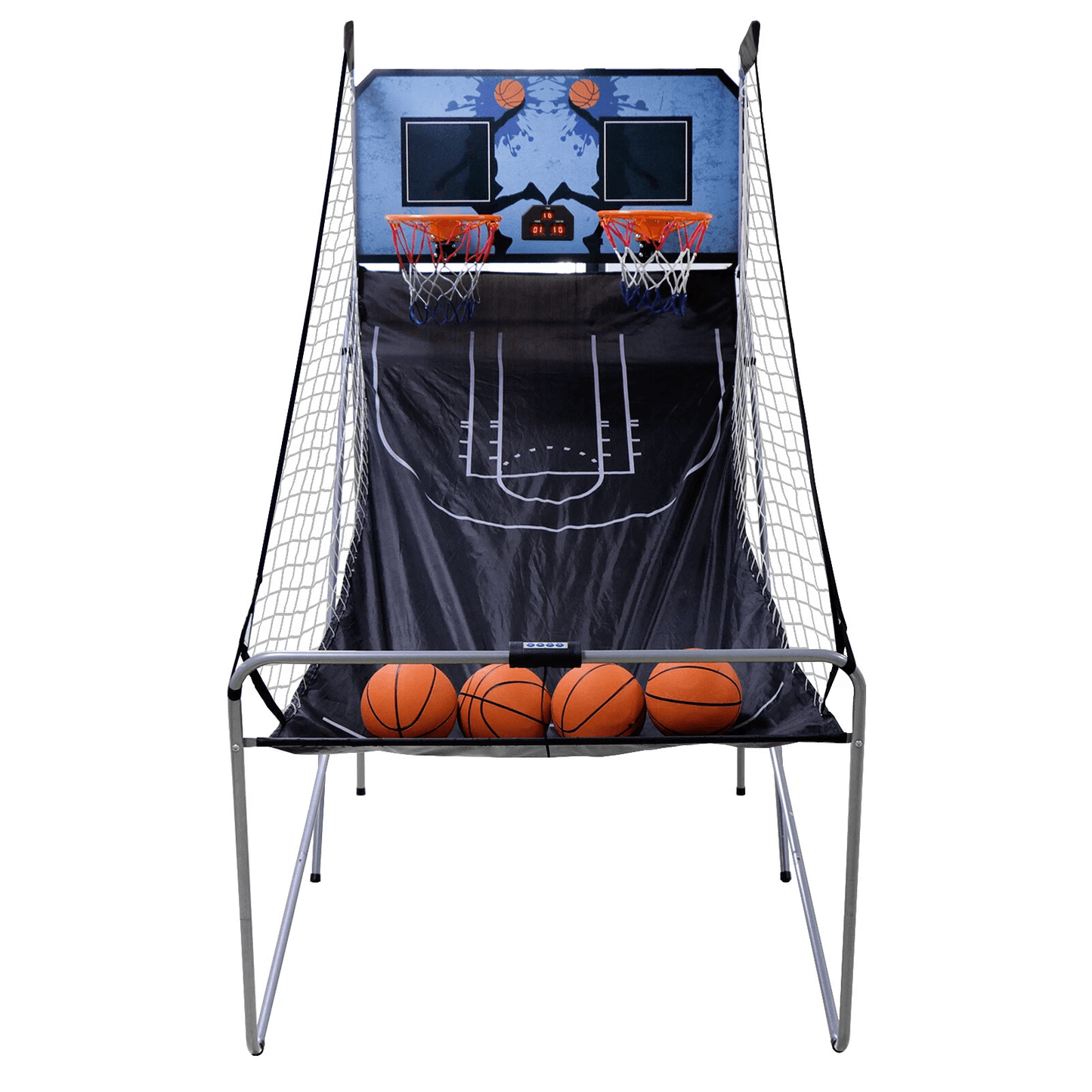 Foldable Indoor Basketball Arcade Game, Double Shot 2 Player with Electronic Scoreboard & 4 Balls