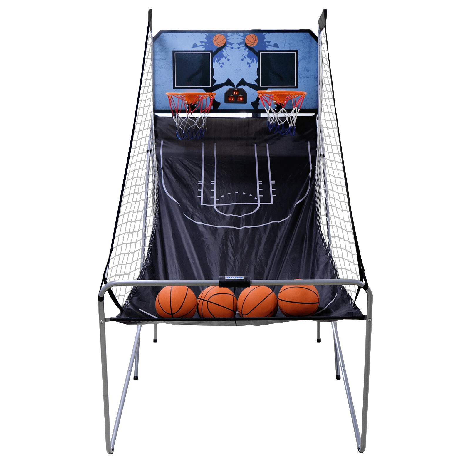 Foldable Indoor Basketball Arcade Game, Double Shot 2 Player with Electronic Scoreboard & 4 Balls