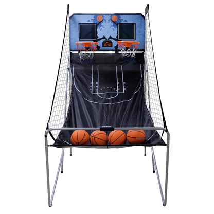 Foldable Indoor Basketball Arcade Game, Double Shot 2 Player with Electronic Scoreboard & 4 Balls