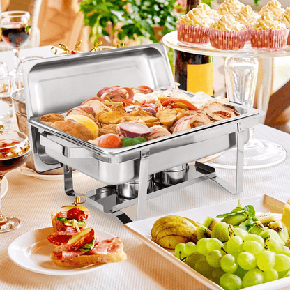 Stainless Steel Chafing Dish Buffet Set With Water Pan  Fuel Holder Full Size Catering Chafer For P 6
