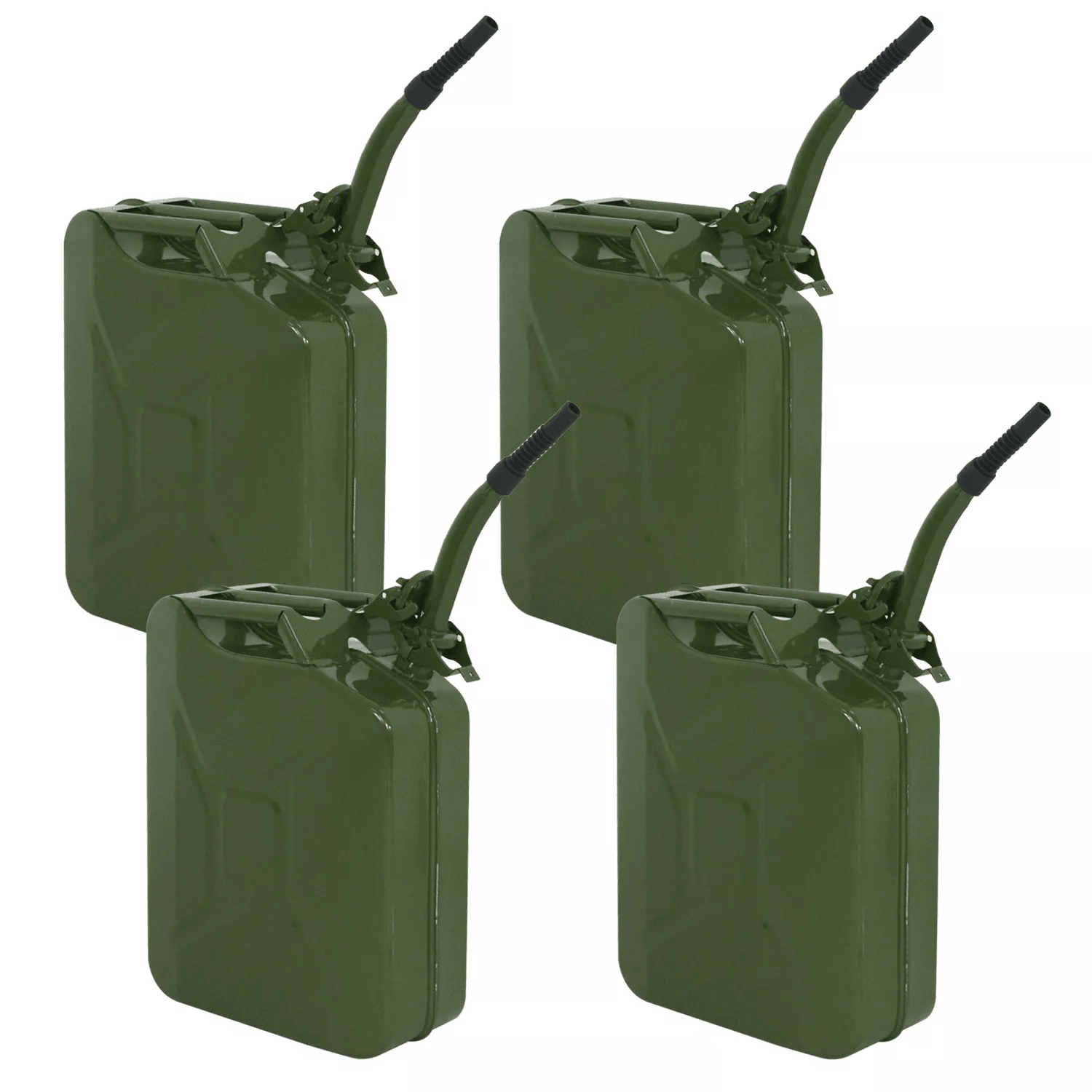 Metal Jerry Cans, Military-Style Gasoline Storage Tanks, Army Green