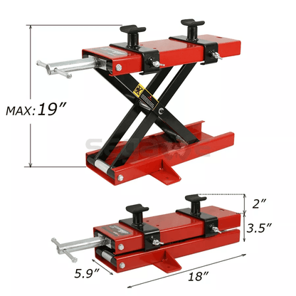 Heavy Duty Motorcycle Scissor Jack Lift Stand ATV Dirt Bike Crank Hoist Tool For Maintenance  Repai 3