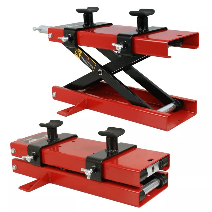 Heavy Duty Motorcycle Scissor Jack Lift Stand, ATV Dirt Bike Crank Hoist Tool for Maintenance & Repair