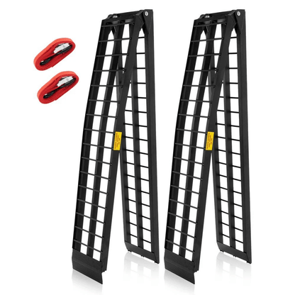 Pair of 10ft Folding Aluminum Arch ATV Ramps – Lightweight, Portable, 1200 lbs Capacity