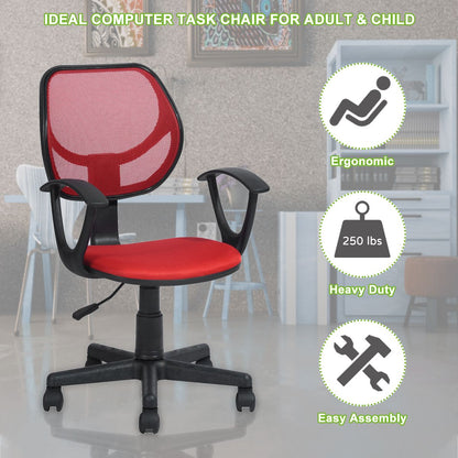 Adjustable Ergonomic Mesh Swivel Computer Office Desk Task Chair Mid Back Rolling Seat With Lumbar  4