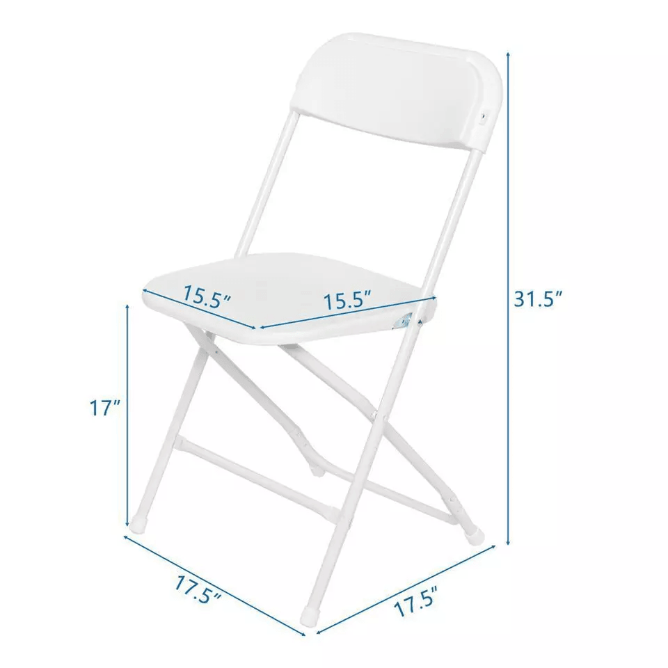 White Plastic Folding Chairs Stackable Portable Seating For Weddings Parties Camping Dining  Home U 4
