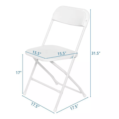 White Plastic Folding Chairs Stackable Portable Seating For Weddings Parties Camping Dining  Home U 4