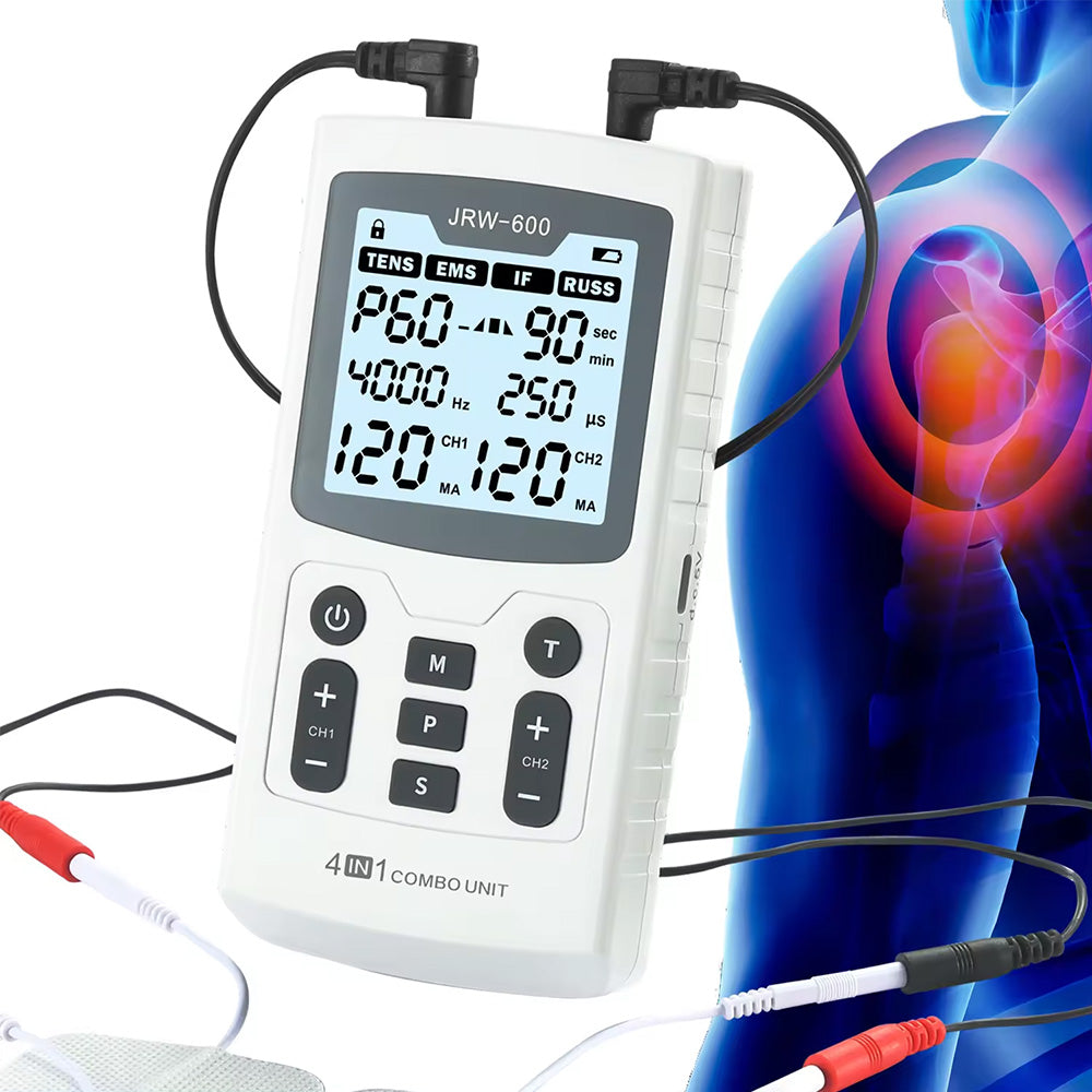 4-in-1 Electric Muscle Stimulator, EMS, IFT, RUSS & TENS High-Frequency Physiotherapy Device