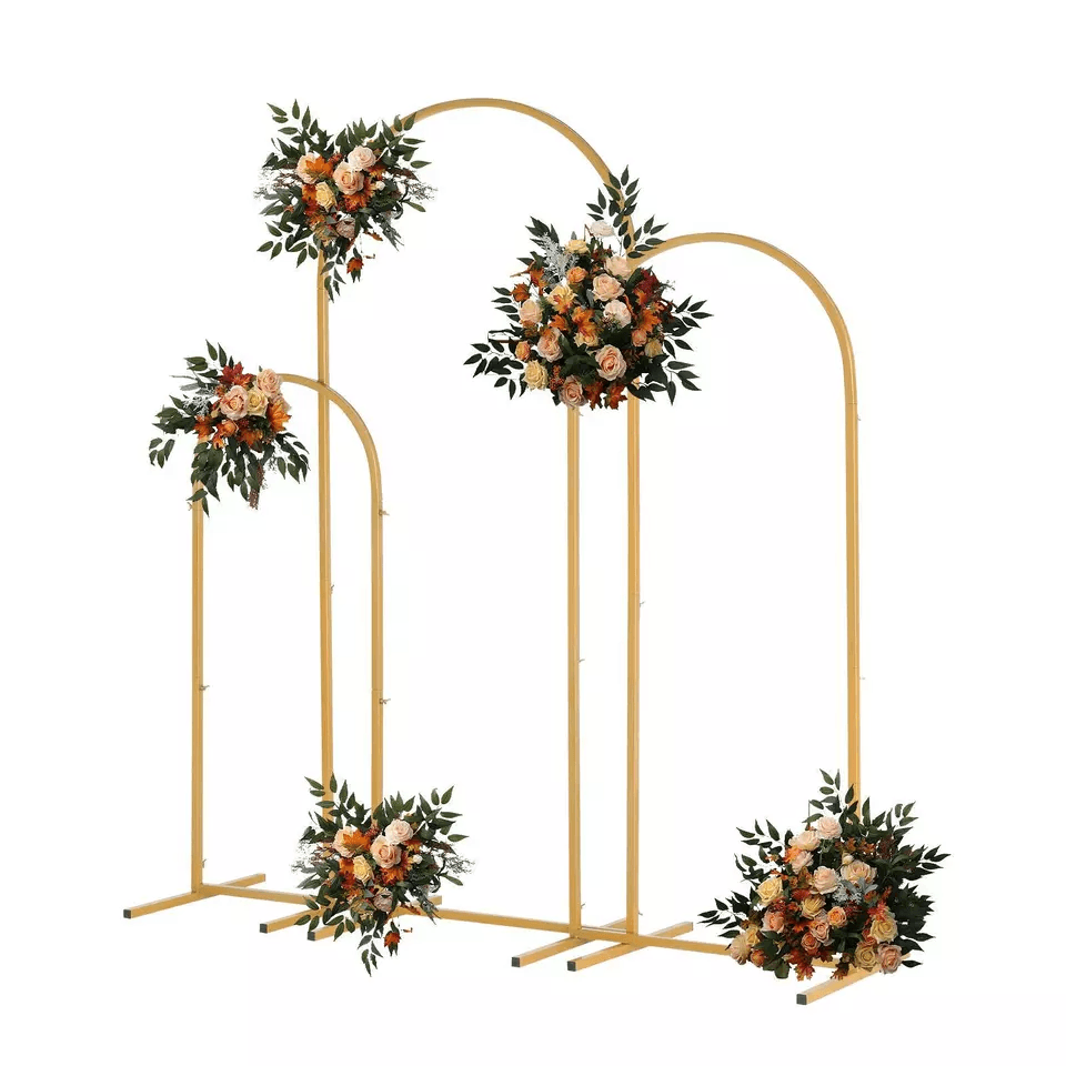 Gold Metal Arch Backdrop Stand Wedding Party  Event Decoration 3