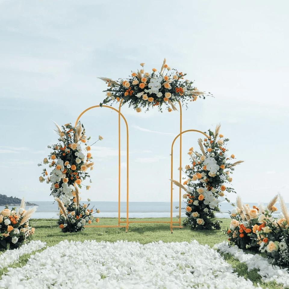 Gold Metal Arch Backdrop Stand Wedding Party  Event Decoration 2