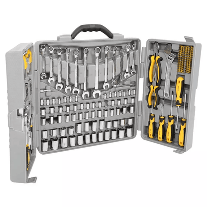 205 PCS Tool Set Mechanics Tool Kit With Wrenches Sockets  Hand Tools In Grey Case  Home Garage Car 1