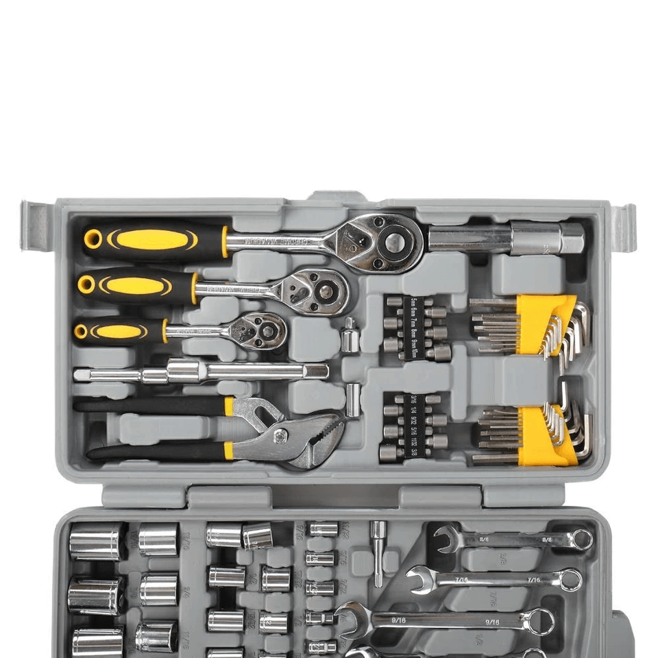205 PCS Tool Set Mechanics Tool Kit With Wrenches Sockets  Hand Tools In Grey Case  Home Garage Car 3