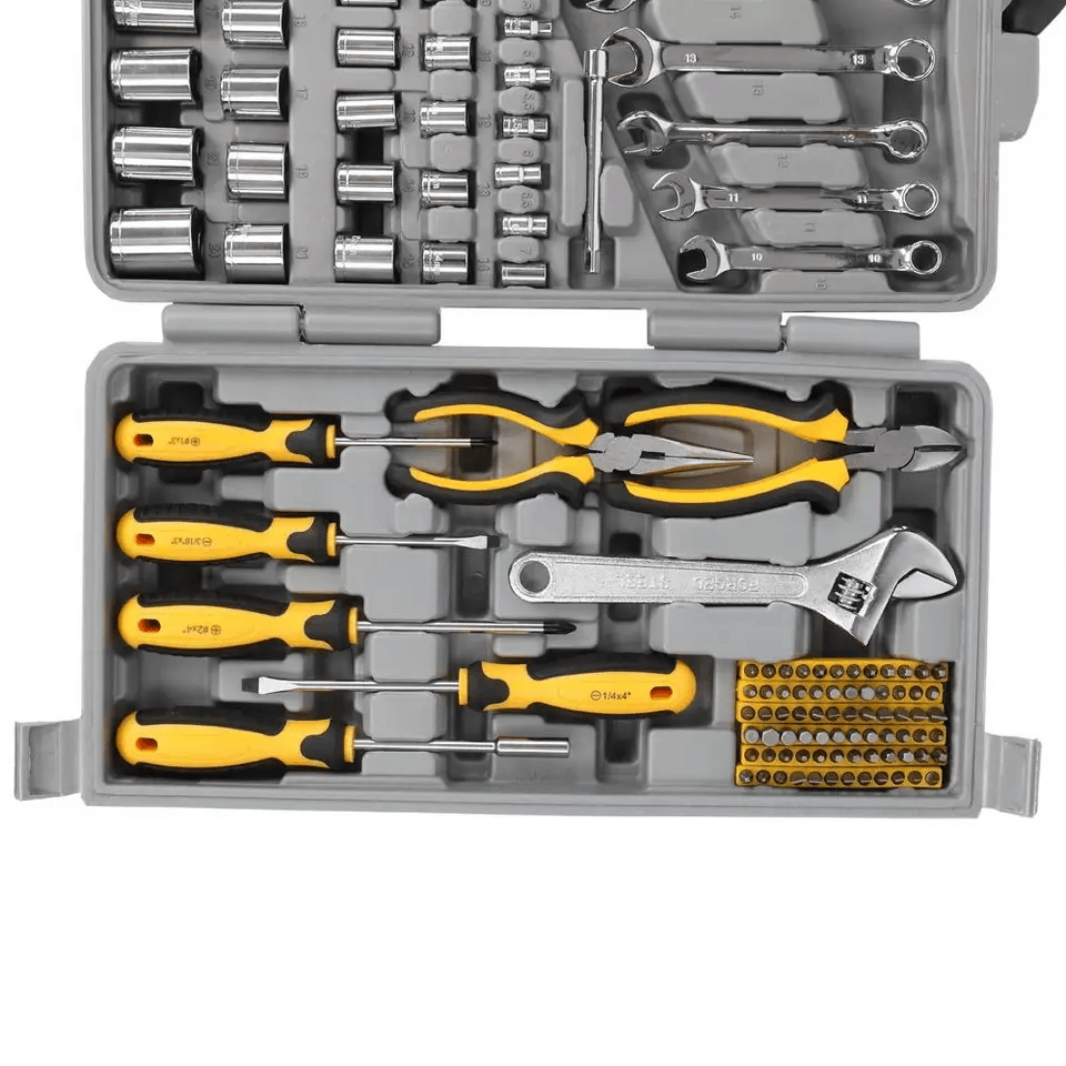 205 PCS Tool Set Mechanics Tool Kit With Wrenches Sockets  Hand Tools In Grey Case  Home Garage Car 4