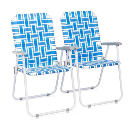 Folding Web Chair Lightweight Beach Lawn  Patio Chairs With Webbed Strap Design Portable Outdoor Se 3