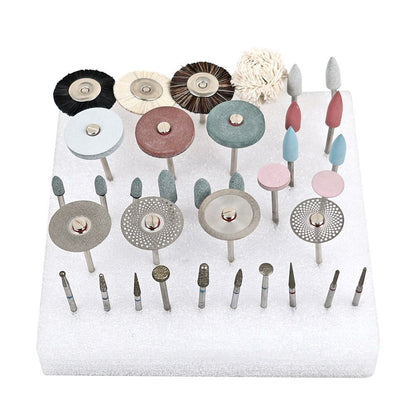 Comprehensive Dental Lab HP Kit 35Piece Polishing Set with Diamond Burs  Brushes for Ceramic  Po