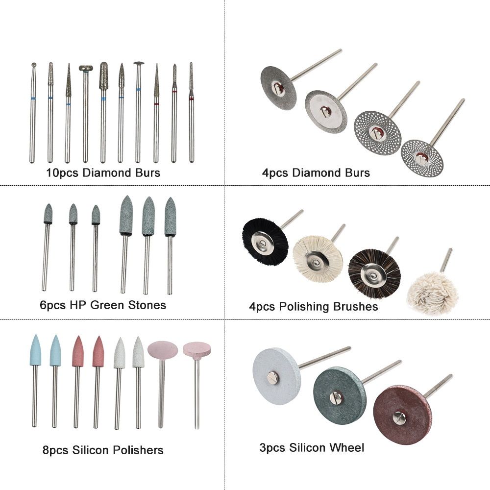 Comprehensive Dental Lab HP Kit 35Piece Polishing Set with Diamond Burs  Brushes for Ceramic  Po