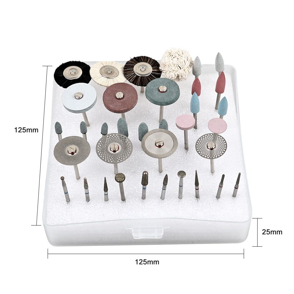 Comprehensive Dental Lab HP Kit 35Piece Polishing Set with Diamond Burs  Brushes for Ceramic  Po