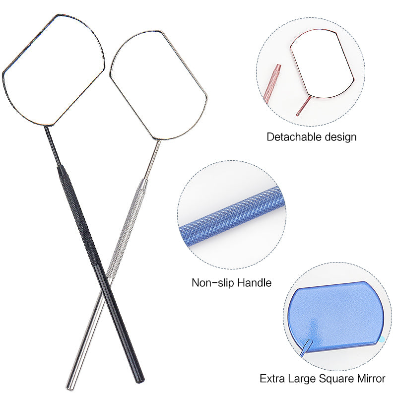 Stainless Steel Eyelash Checking Mirror Portable Lash Lifting  Extension Tech Tool