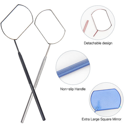 Stainless Steel Eyelash Checking Mirror Portable Lash Lifting  Extension Tech Tool