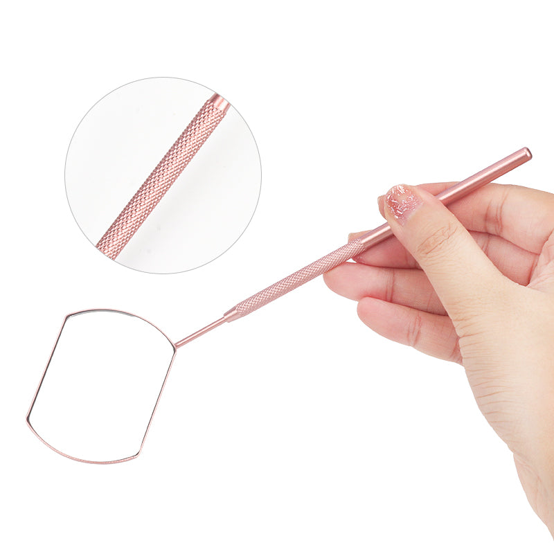 Stainless Steel Eyelash Checking Mirror Portable Lash Lifting  Extension Tech Tool