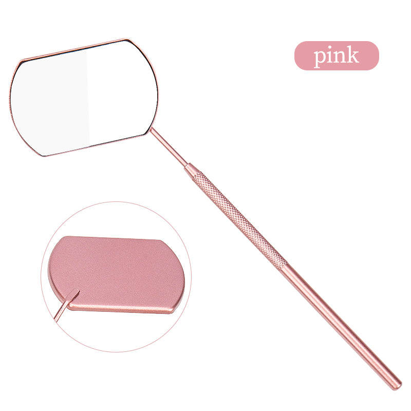 Stainless Steel Eyelash Checking Mirror Portable Lash Lifting  Extension Tech Tool