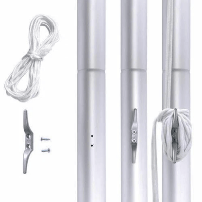 Sectional Aluminum Flagpole Kit HeavyDuty Outdoor InGround Flag Pole With Gold Ball Finial 3