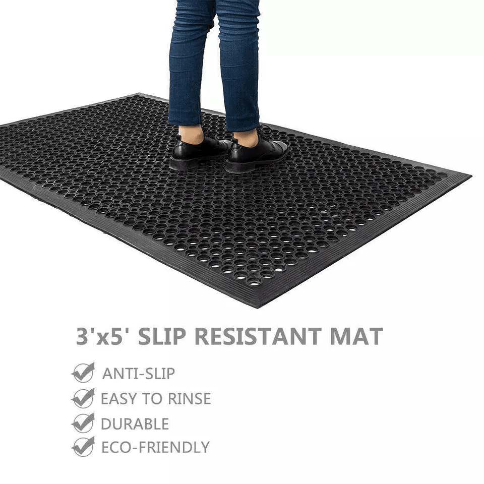 36 X 60 HeavyDuty Black Commercial AntiFatigue Floor Mat  NonSlip Rubber Drainage Mat For IndoorOut 5