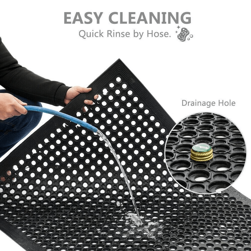 36 X 60 HeavyDuty Black Commercial AntiFatigue Floor Mat  NonSlip Rubber Drainage Mat For IndoorOut 2
