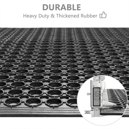 36" x 60" Heavy-Duty Black Commercial Anti-Fatigue Floor Mat – Non-Slip Rubber Drainage Mat for Indoor/Outdoor Use