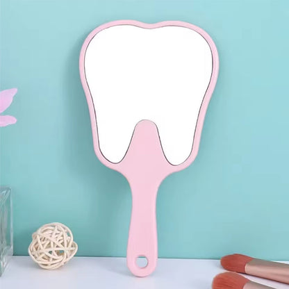 Unbreakable Tooth-Shaped Dental Mouth Examination Mirror, Handheld Oral & Makeup Accessory